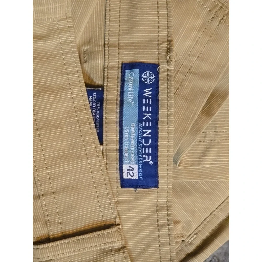 Weekender Casual Life Mens 42 Beige Golf Shorts Stretch Flat Front Performance